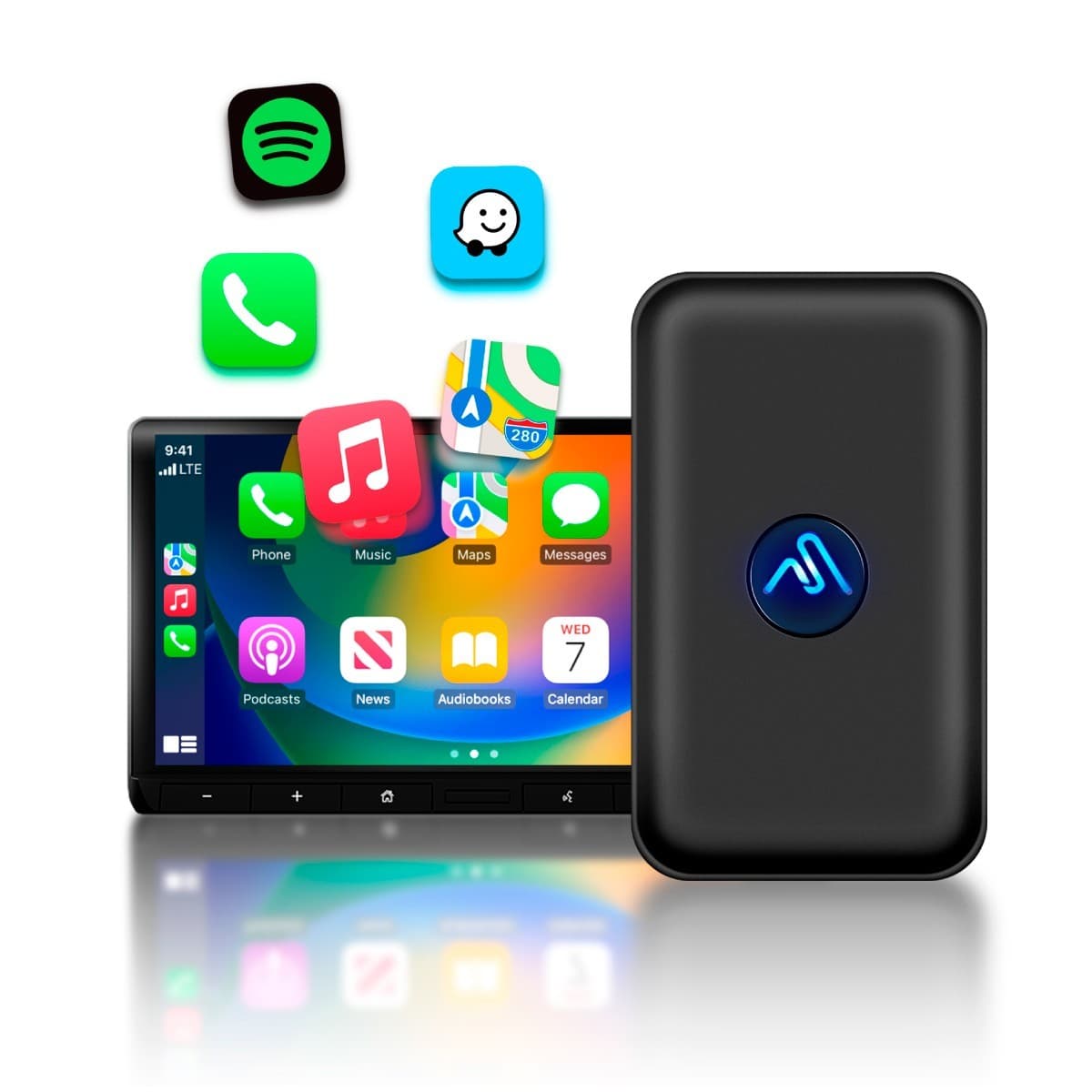 AutoSky Wireless CarPlay Auto Adapter – Plug & Play, Compact, USB & USB-C