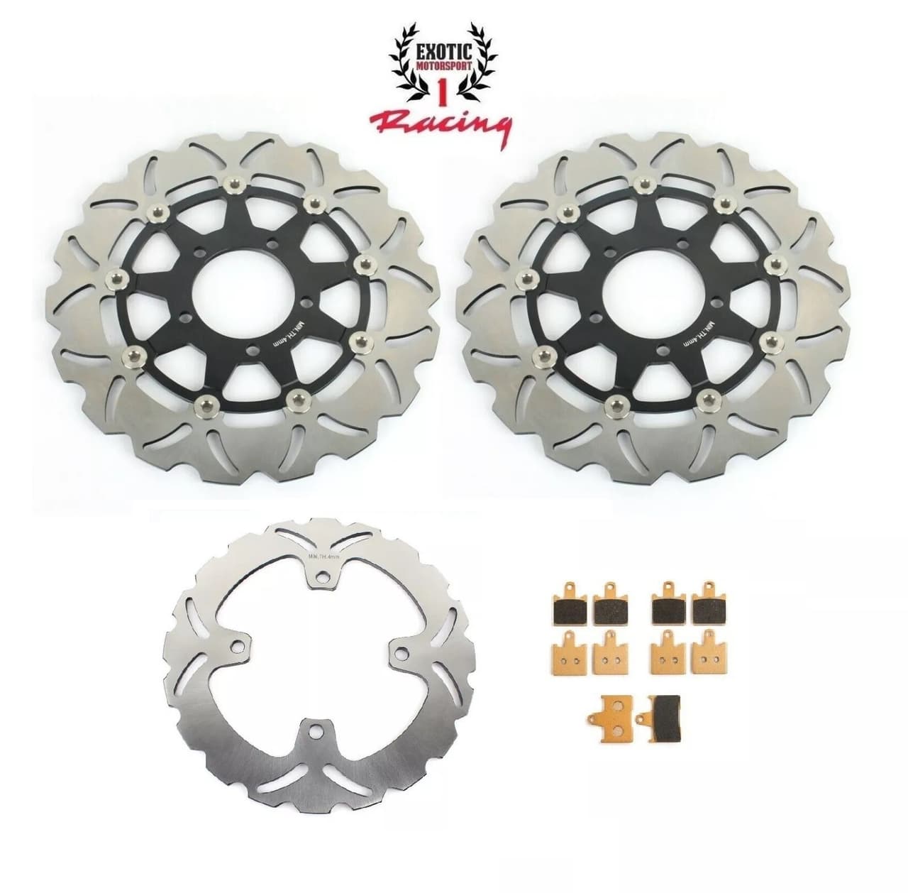 Front Rear Brake Rotors and Brake Pads For Kawasaki Ninja ZX14R ZX1400 2006-22