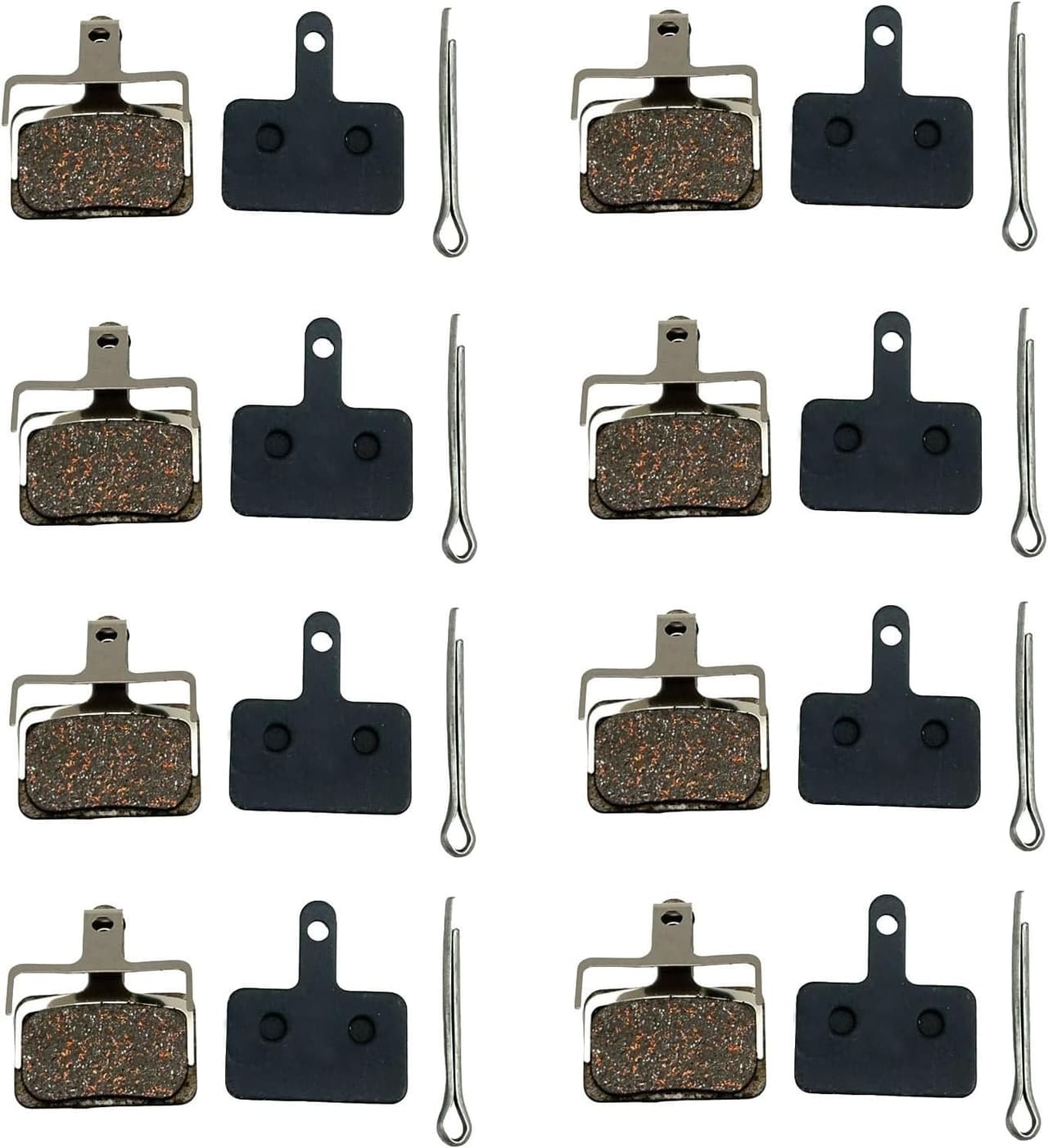 8 Pairs Bike Brake Pads Resin Semi-Metal Bicycle Disc Brake Pads Compatible with