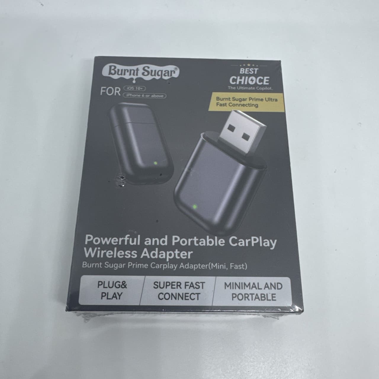 Burnt Sugar Carplay Adapter for iPhone 6 Or Above , Ultra-Mini USB Color GRAY