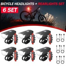 1-10 Set USB Rechargeable LED Bicycle Headlight Bike Front Rear Lamp Cycling USA