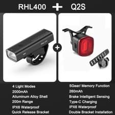 ROCKBROS Headlight and Taillight Combination Bike Front Rear Light Set USB-C LED