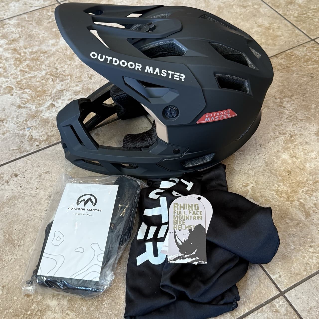 Outdoor Master Rhino Full Faced Mountain Bike Helmet Meteorite Black Small BH-8