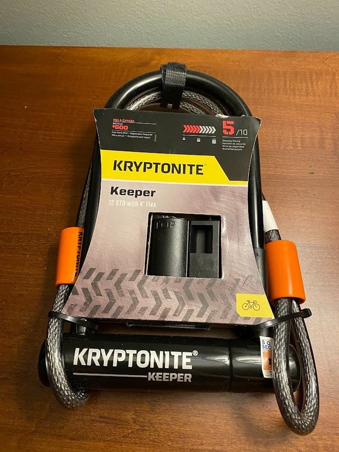 KRYPTONITE Keeper 12 STD Keyed U-Lock w/ 4' Flex Cable Bicycle Lock Security