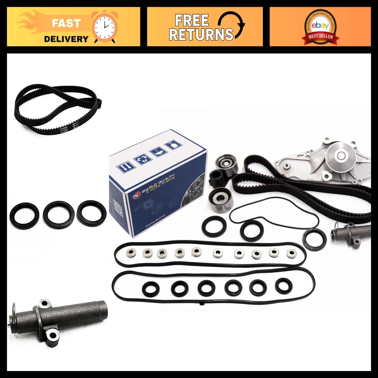 Timing Belt Kit with Water Pump, Tensioner & Gaskets for Honda/Acura 3.0L-3.5L