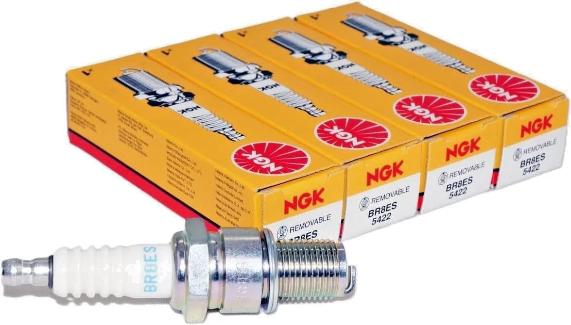 NGK BR8ES / 5422 Spark Plugs – 4  Pack w/ Removable Top – Car & Motorcycle