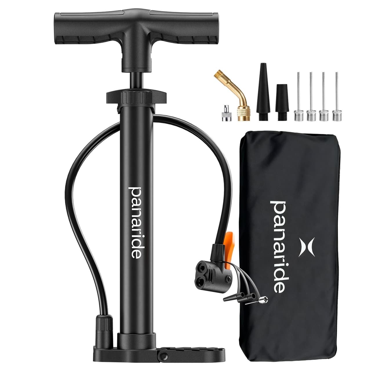 "Dual Valve Bike Pump  Portable Inflator for Road, Mountain Bikes, Strollers"