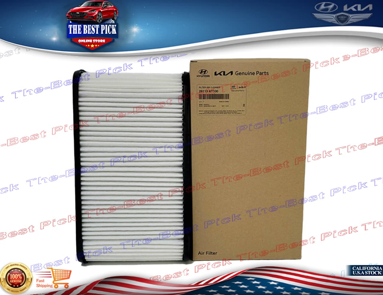 ⭐ GENUINE ⭐ 1.6L Engine Air Filter ⭐ OEM ⭐ For 2023-2025 Kia Niro 28113AT100