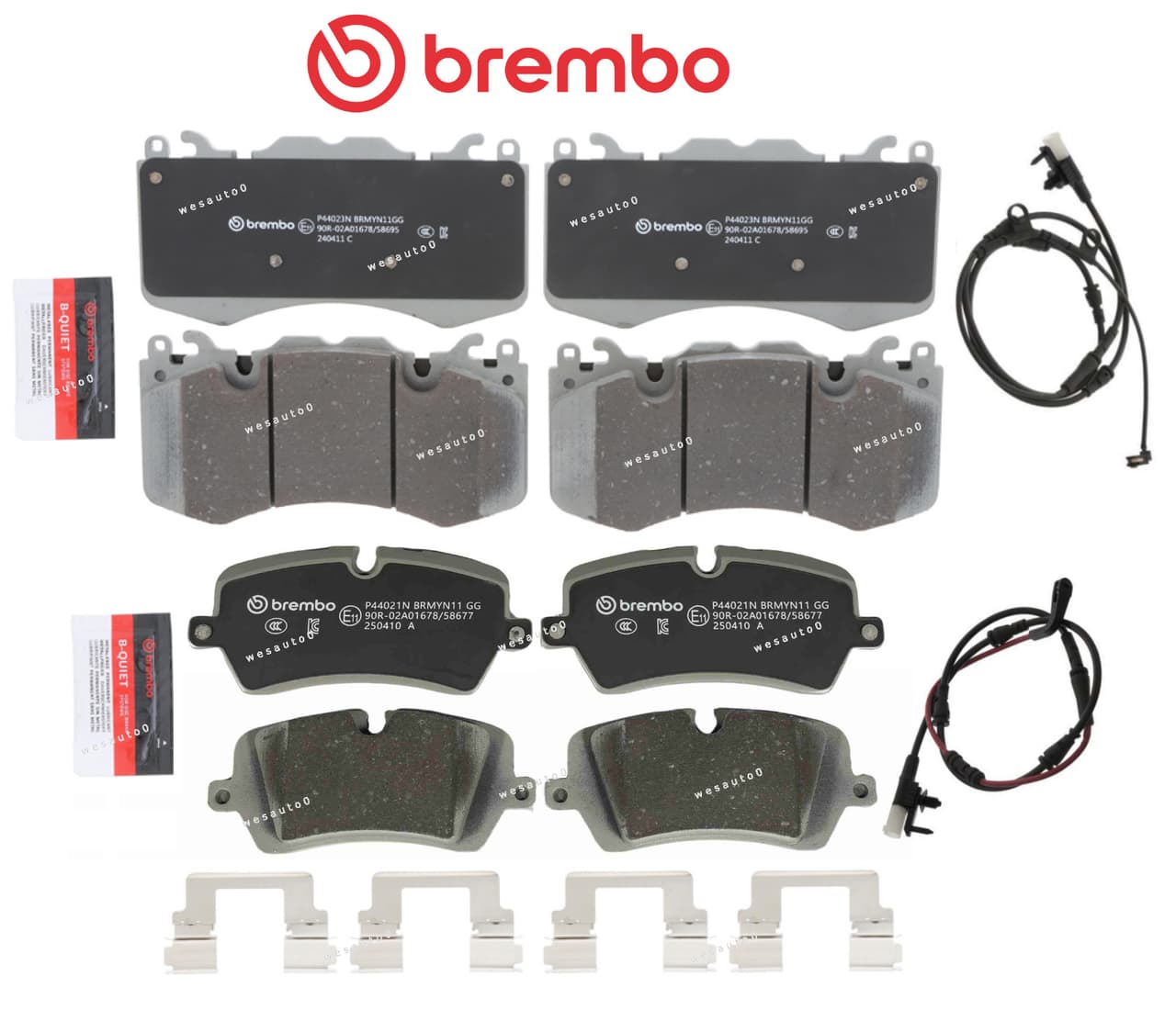 Front Rear Brake Pad OES Ceramic +Sensor for Range Rover / Sport /Super Auto SVR
