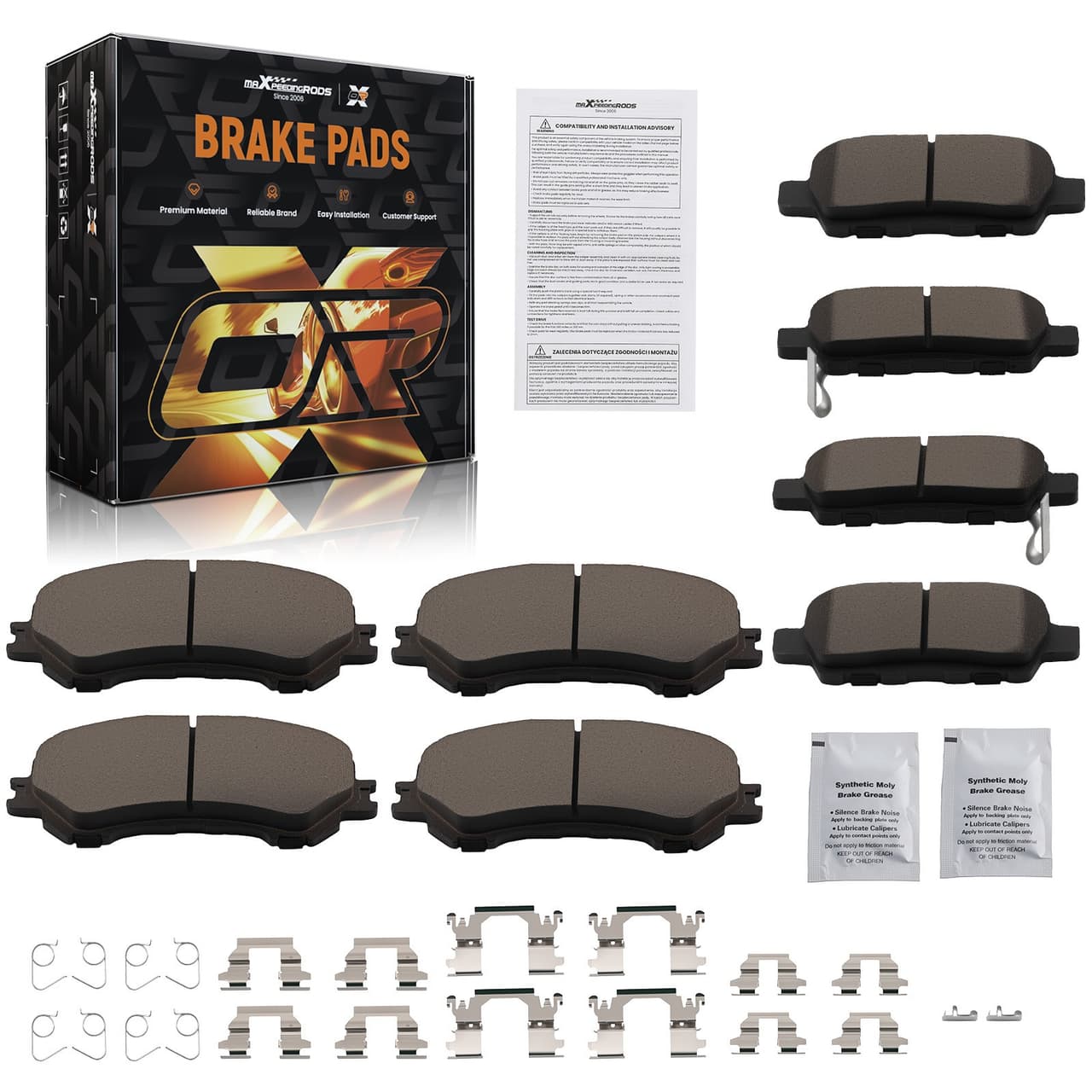 Front Rear Ceramic Brake Pads Set For Nissan Rogue Sport 2017-2020 D1737 D905