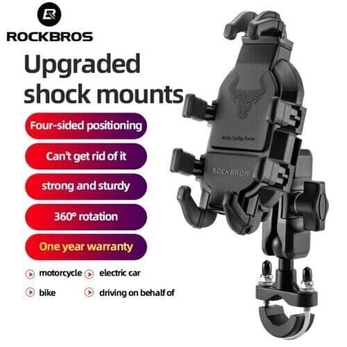 ROCKBROS Motorcycle Mobile Phone Holder 360° Adjustable Phone Stand Shockproof
