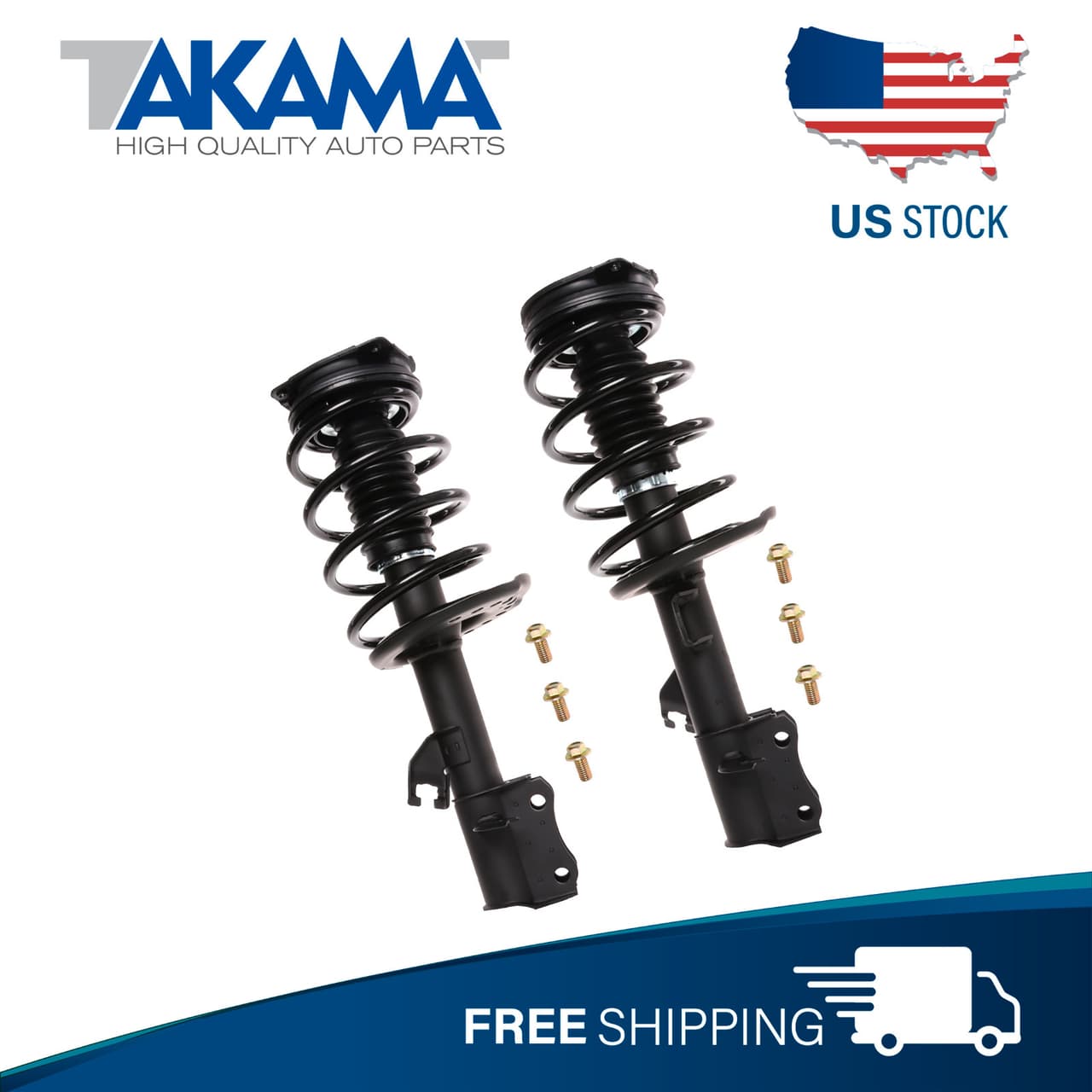 2 pcs TAKAMA Complete Front Strut Coil Spring Set Kit For 14-19 NISSAN SENTRA