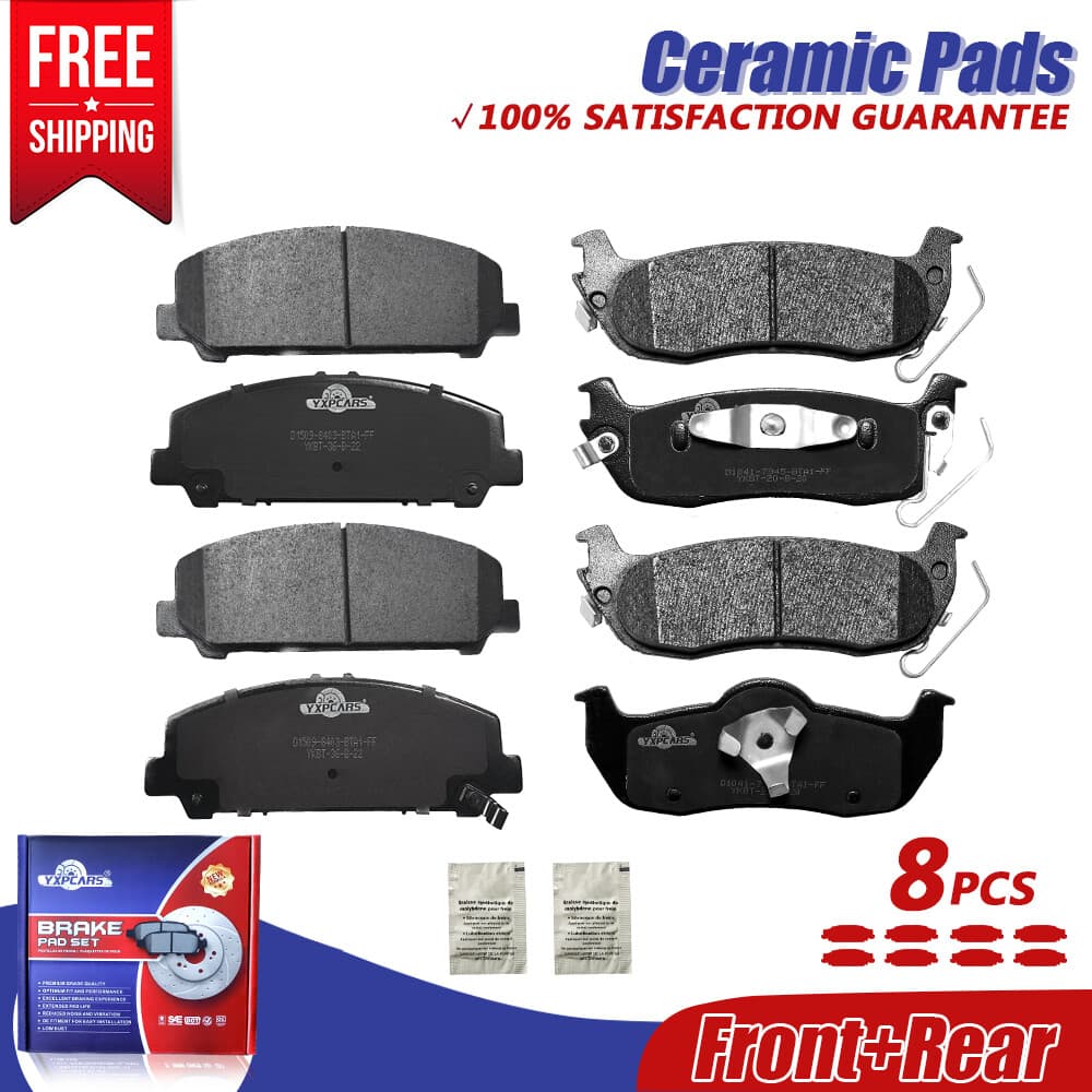Front & Rear Ceramic Brake Pads For 2007-2015 Nissan Armada Titan Infiniti QX56