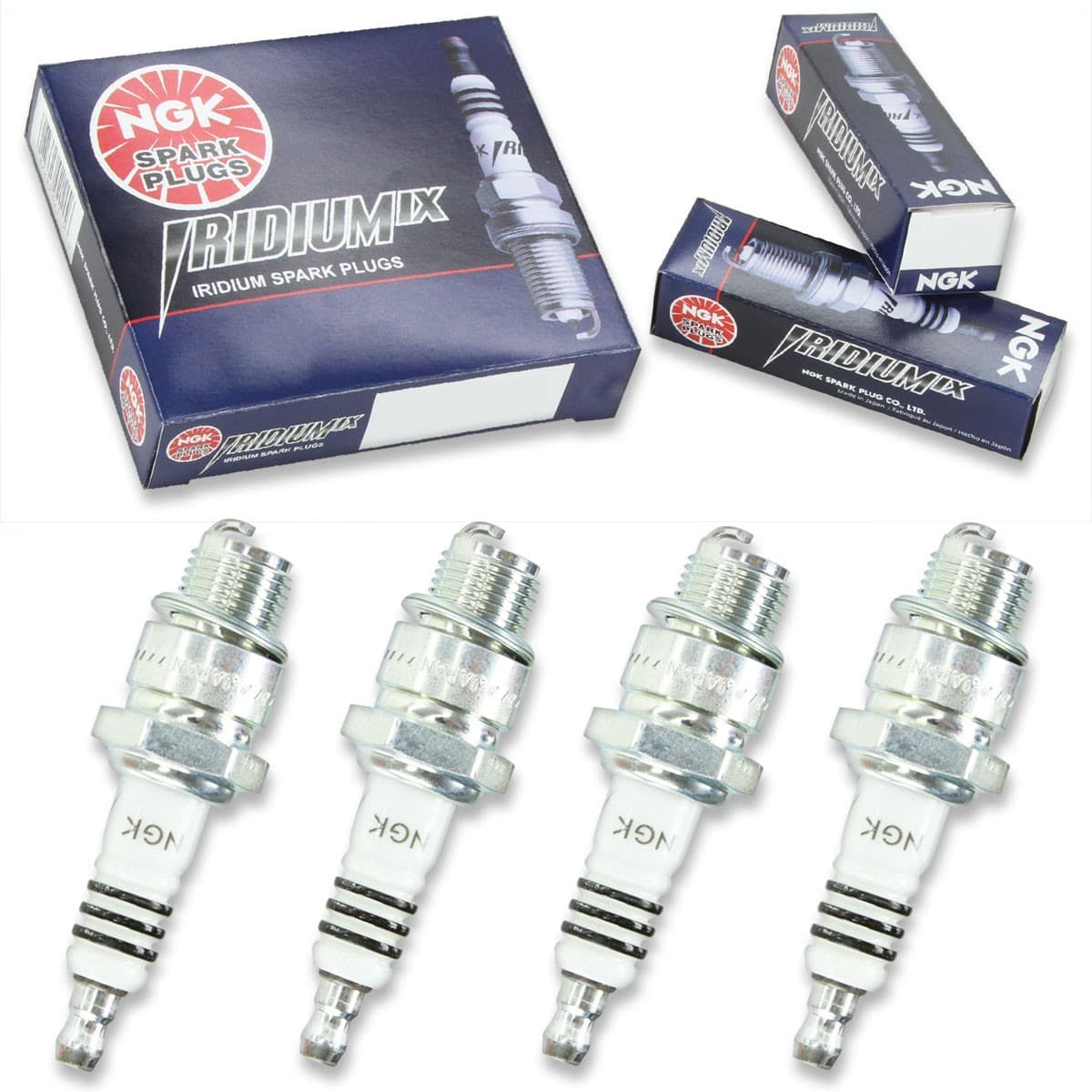 4pcs NGK 5687 Iridium IX BR9HIX Motorcycle Spark Plug Tune Up Kit Set uw