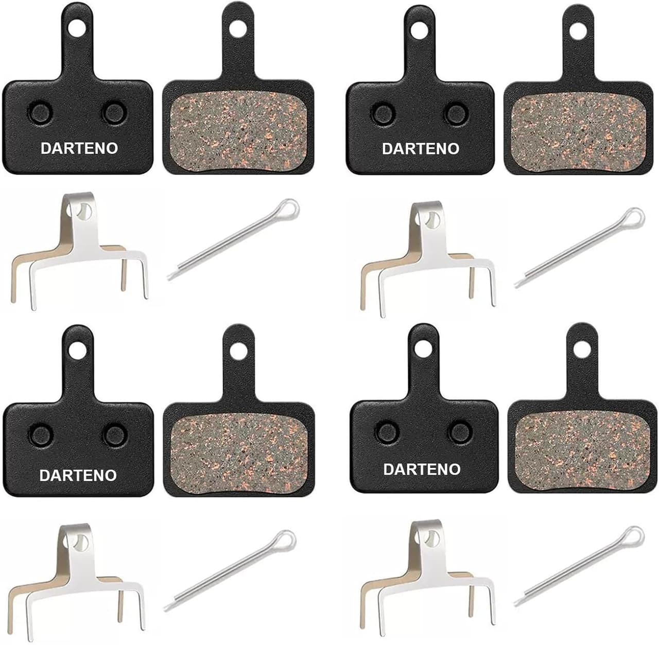 4 Pairs Bike Disc Brake Pads - Bicycle Brake Pads Replacement - Compatible with