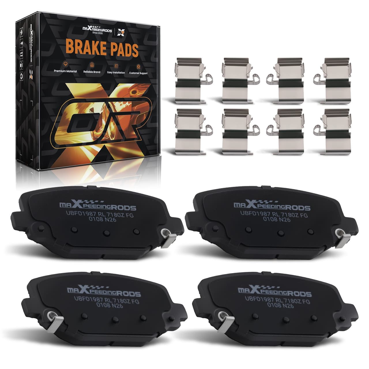 Rear Ceramic Brake Pads Set for Dodge Grand Caravan Journey 2012-2020 D1596