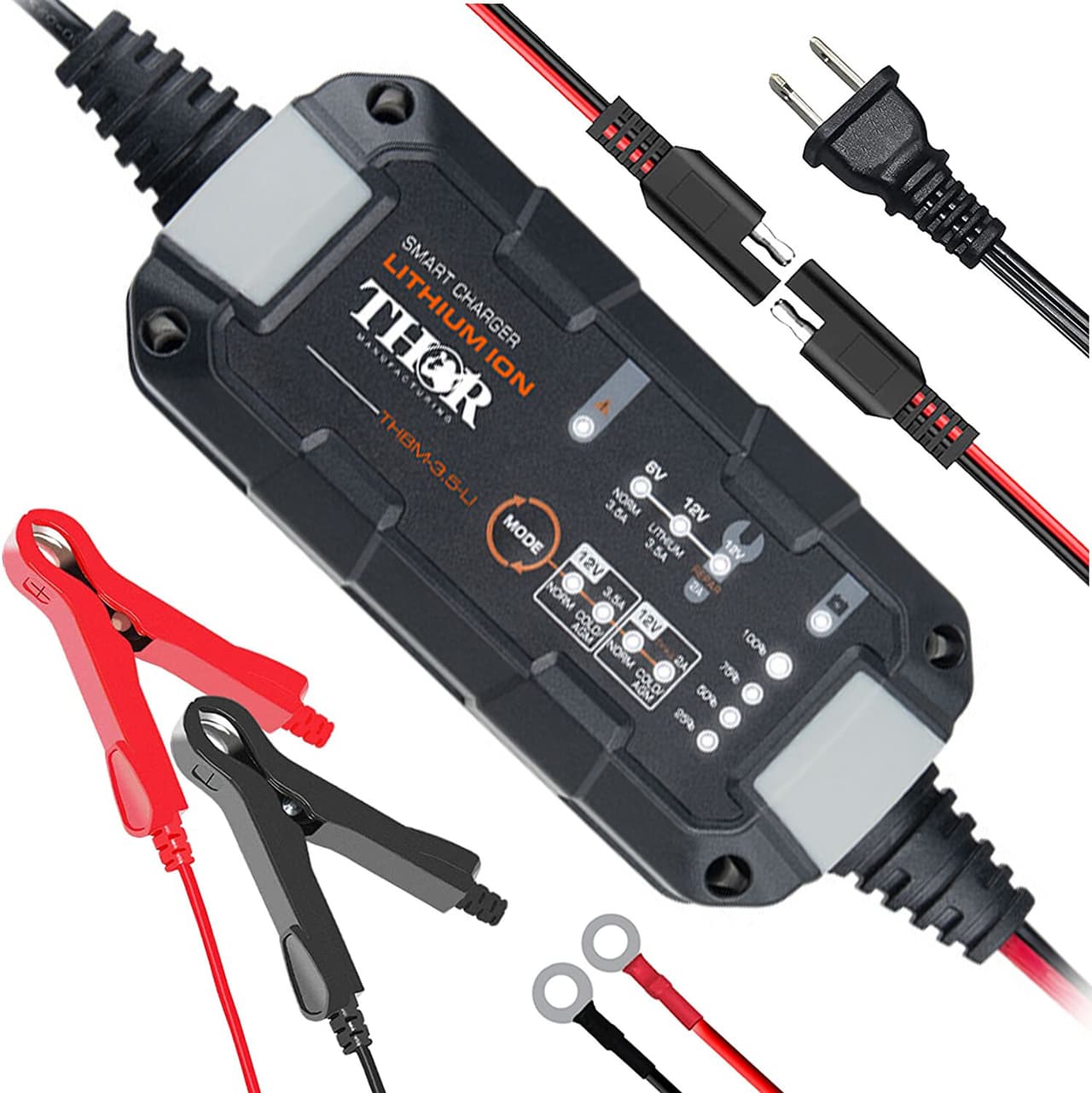 Car Battery Charger 3.5A AMP Automatic Lithium Ion 6v 12v Portable Maintainer