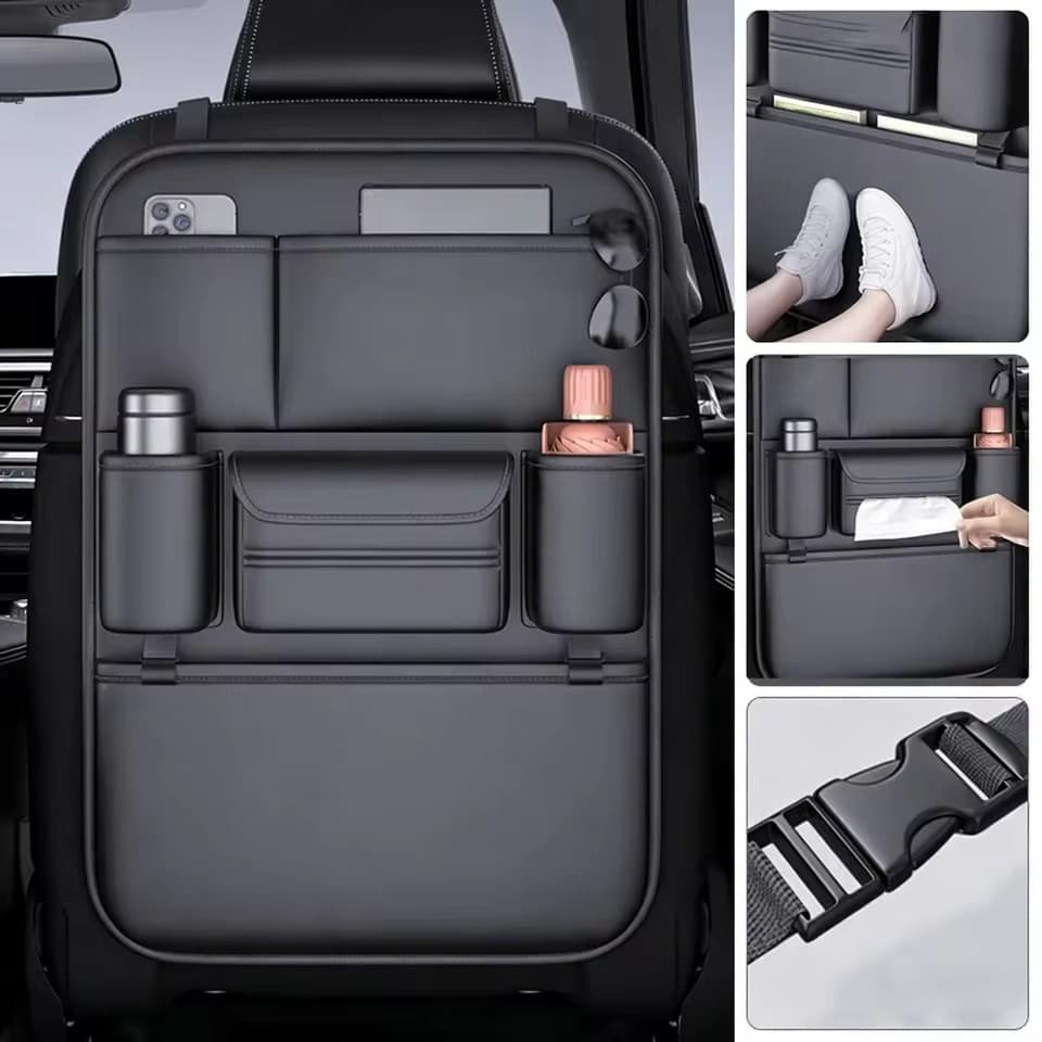 6-Pocket Multifunctional Car Seat Back Storage Bag Wear-Resistant Organizer
