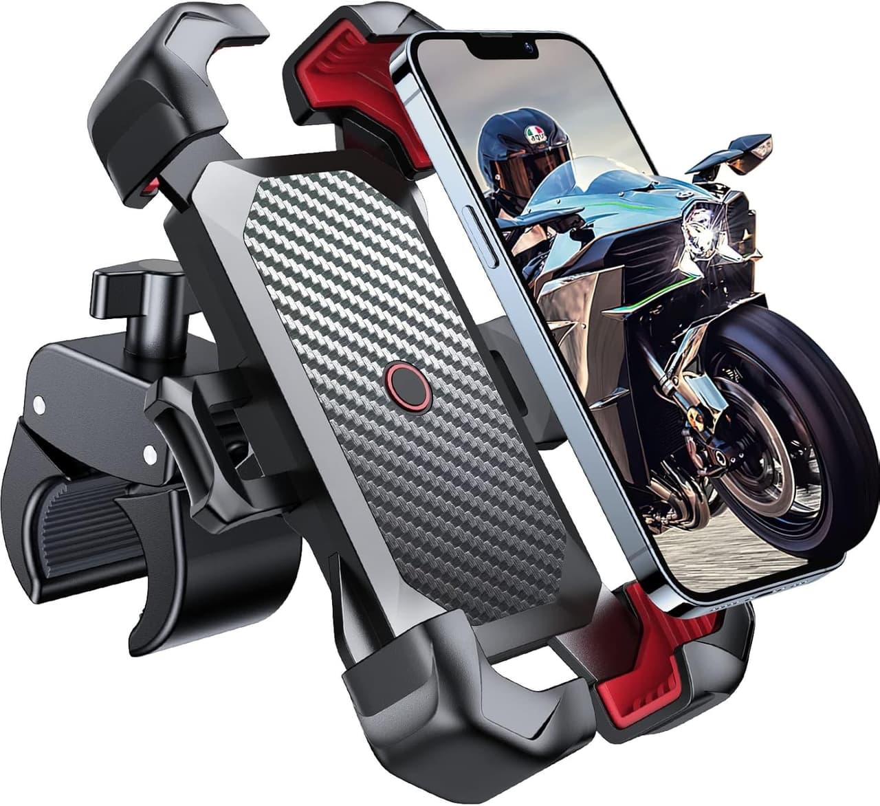 Motorcycle Phone Mount, [1s Auto Lock][100mph Military Anti-Shake] Bike Phone H