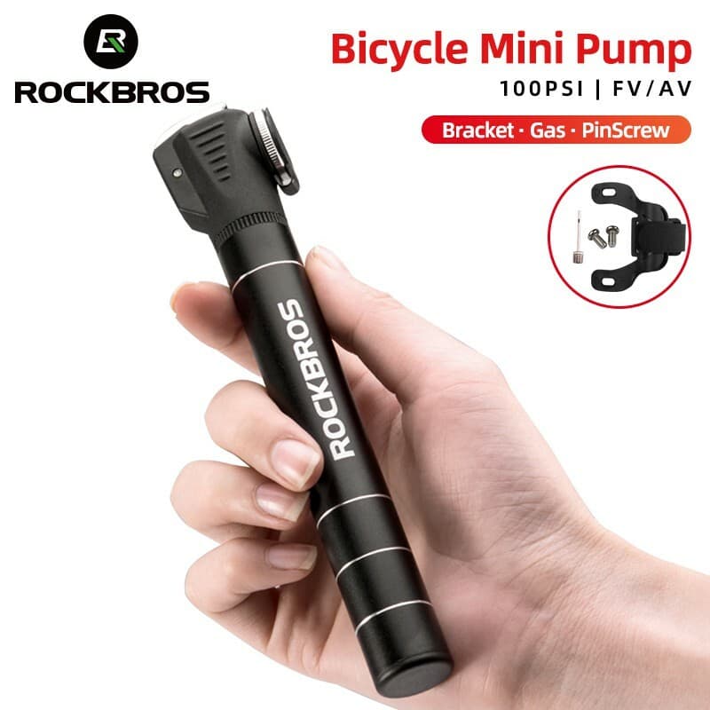 ROCKBROS Bicycle Mini Portable Light Alu Alloy Air Pump One-way Bike Pump FV/AV