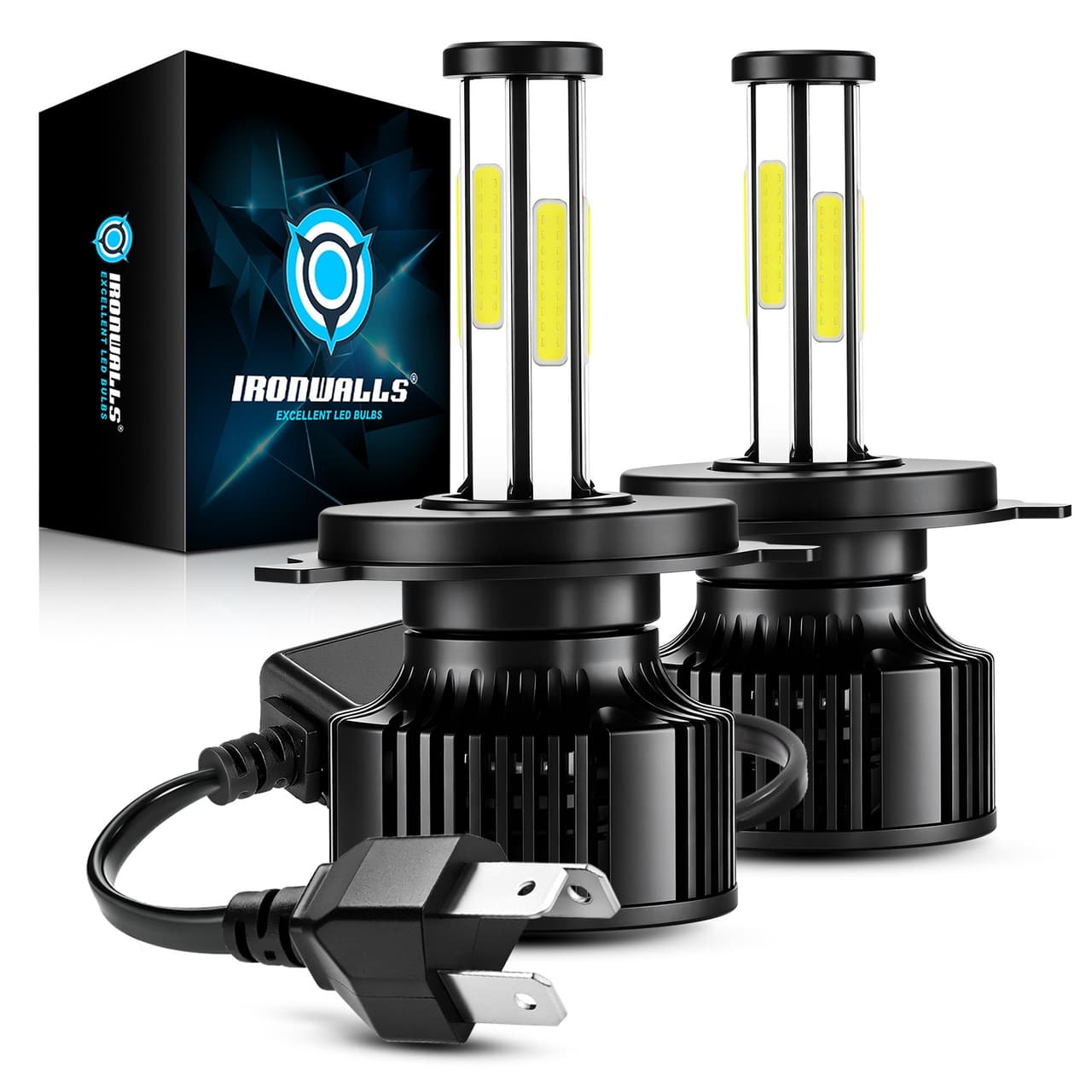 6-sides H4 9003 LED Headlight Bulb High Low Beam Super Bright White 2800000LM 2x