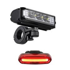 USB Rechargeable LED Bicycle Headlight Bike Front Rear Light Cycling Lamp Set US