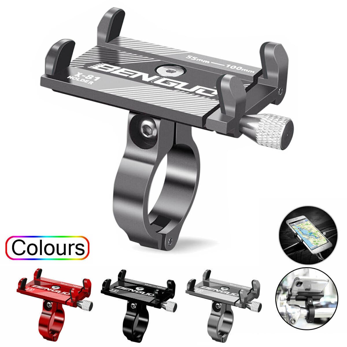 Bicycle Mobile Phone Holder Bike Bracket Handlebar Support Mount Aluminium Alloy