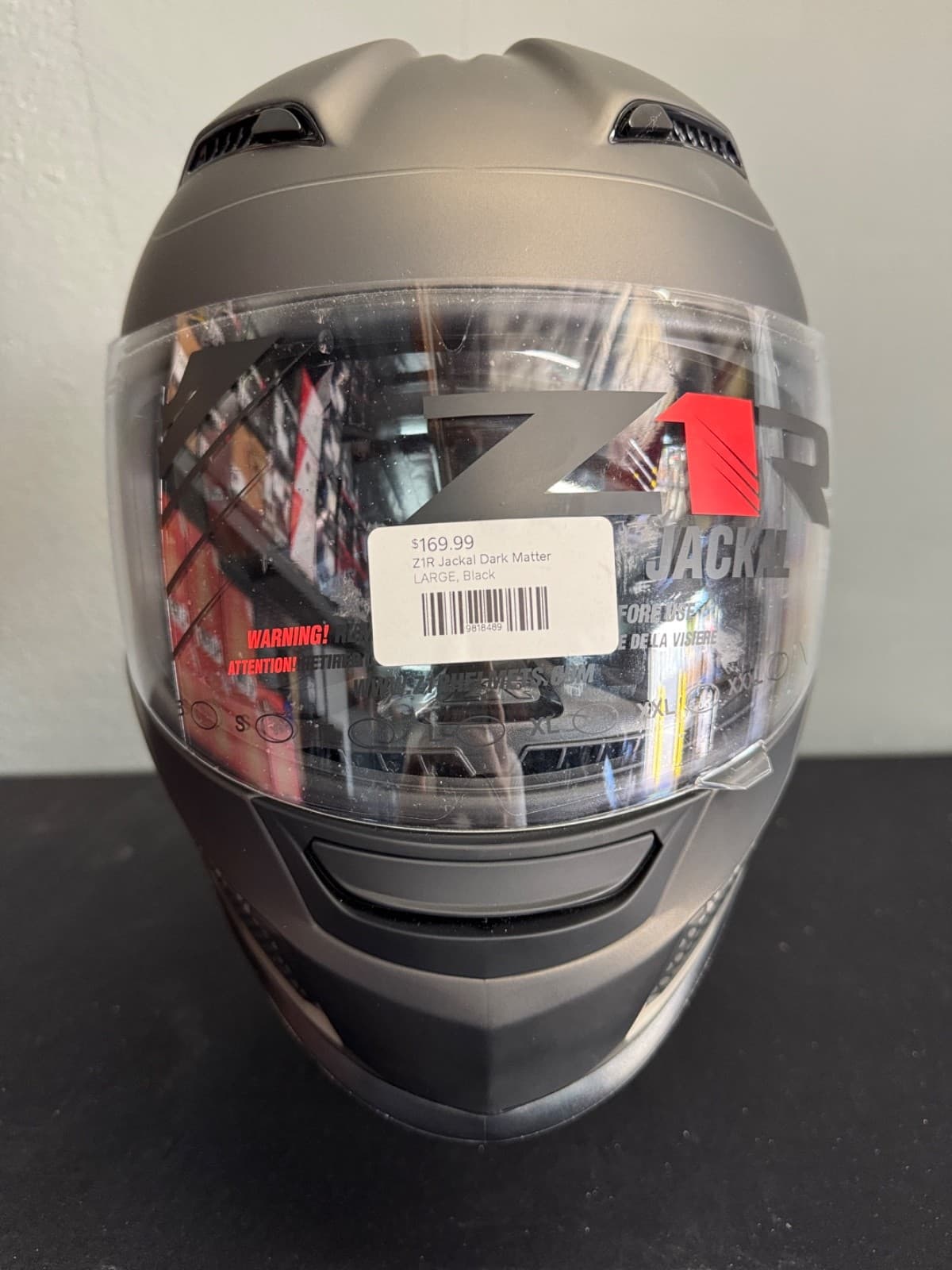 Z1R Jackal Dark Matter Motorcycle Helmet Large Matte Black Full Face NIB