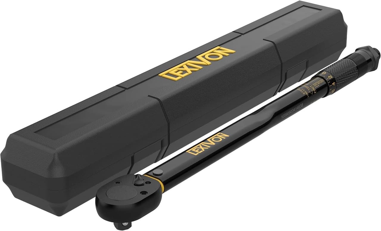 LEXIVON Torque Wrench 1/2-Inch Drive Click 10~150 Ft-Lb/13.6~203.5 Nm (LX-183)