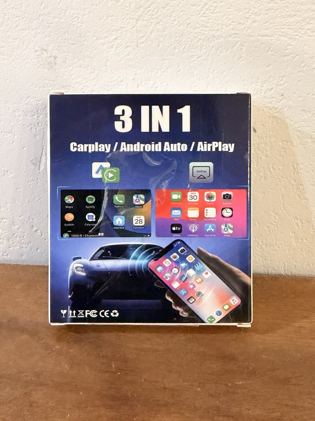 Wireless Carplay Adapter for Apple iPhone & Android Auto 2-in-1 Fast & Stable
