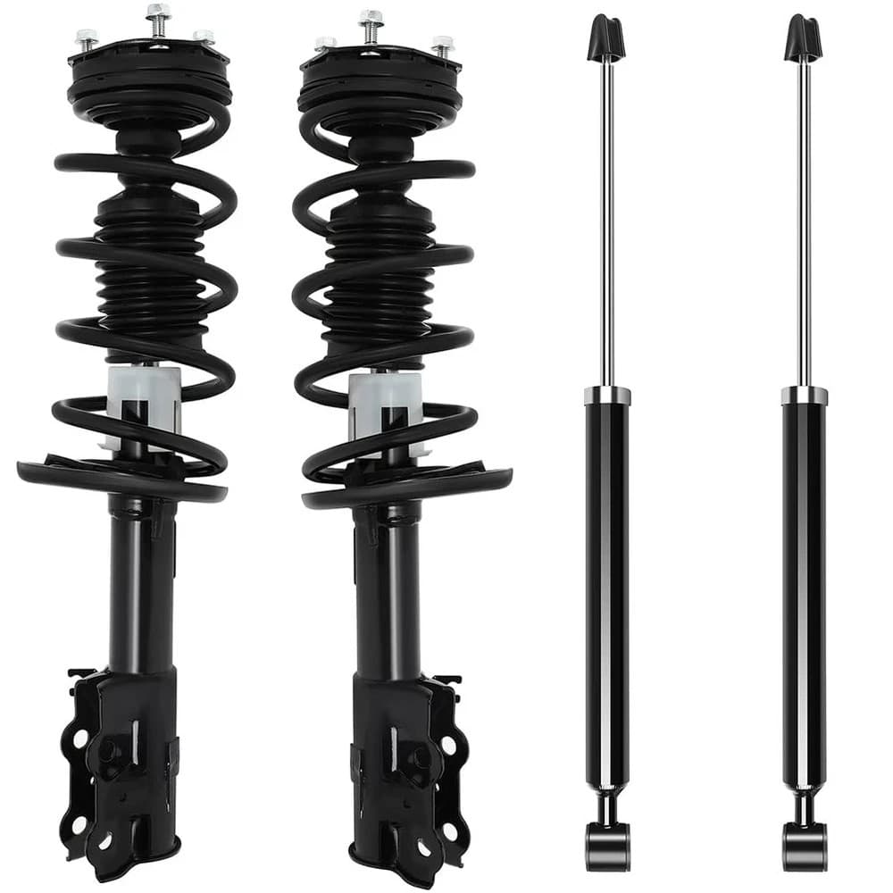 2Pcs Front Complete Struts Spring Assembly + 2Pcs Rear Shock Absorbers