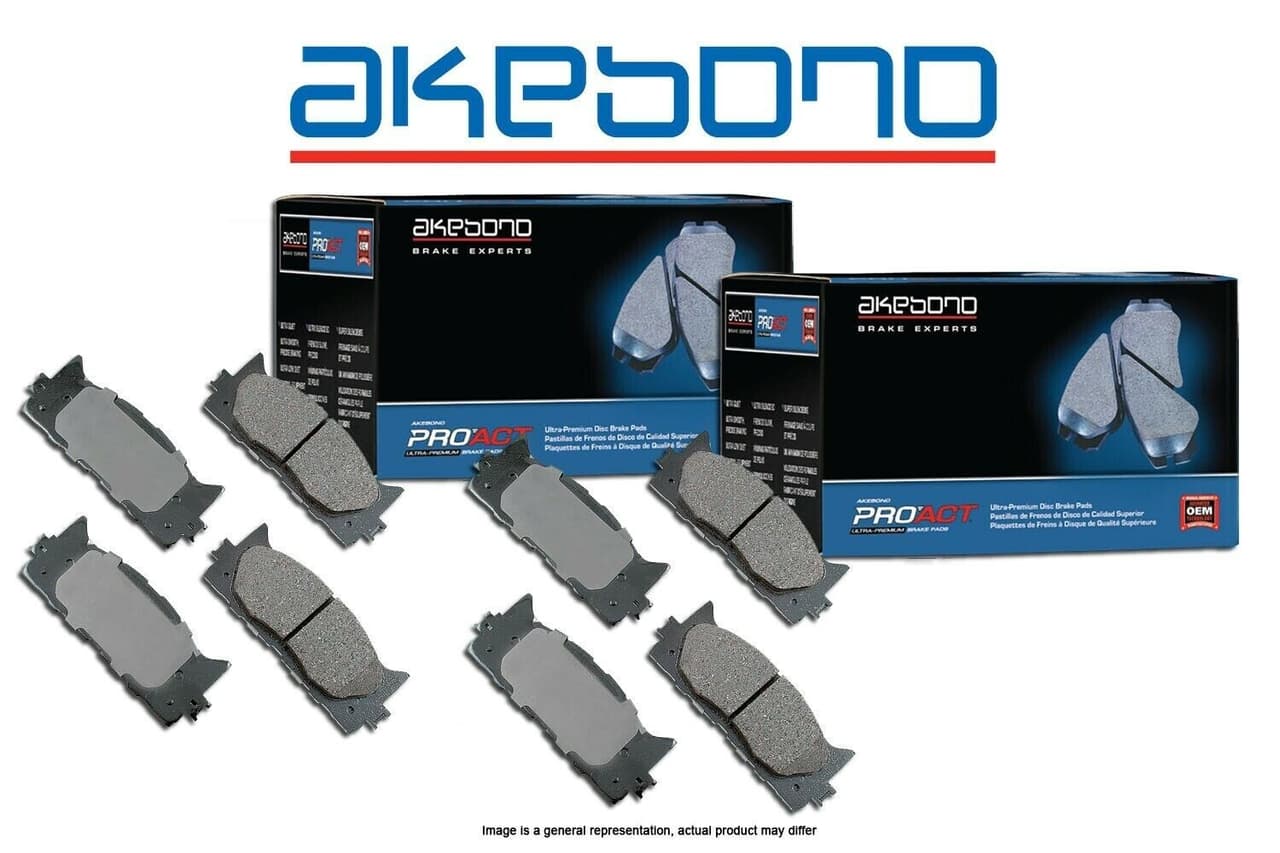 [FRONT+REAR] Akebono Pro-ACT Ultra-Premium Ceramic Brake Pads USA MADE AK96248