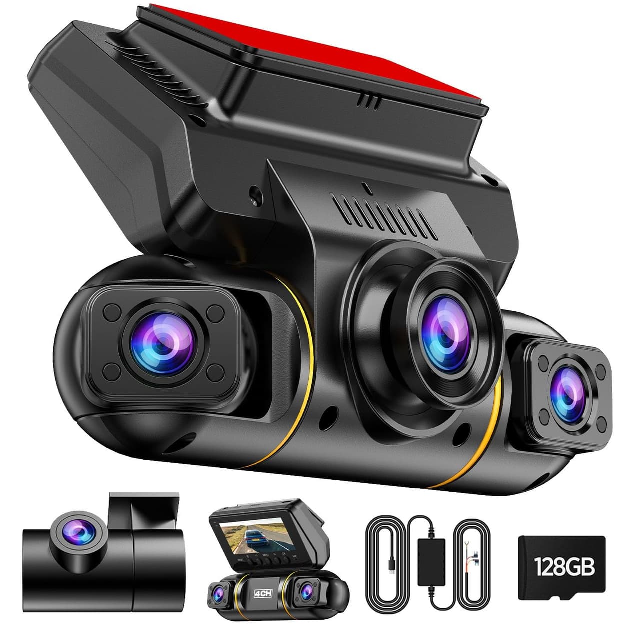LAMTTO Dash Cam Front and Rear Inside with Hardwire Kit for 24h Security Park...