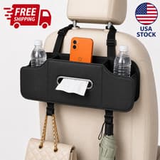 Car Seat Back Organizer Storage Bag Tissue Holder Cup Pocket USA Ship