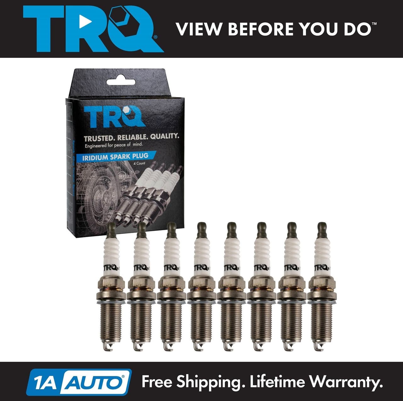 TRQ Iridium Spark Plugs Engine Tune Up Ignition Kit 8 Piece Set New