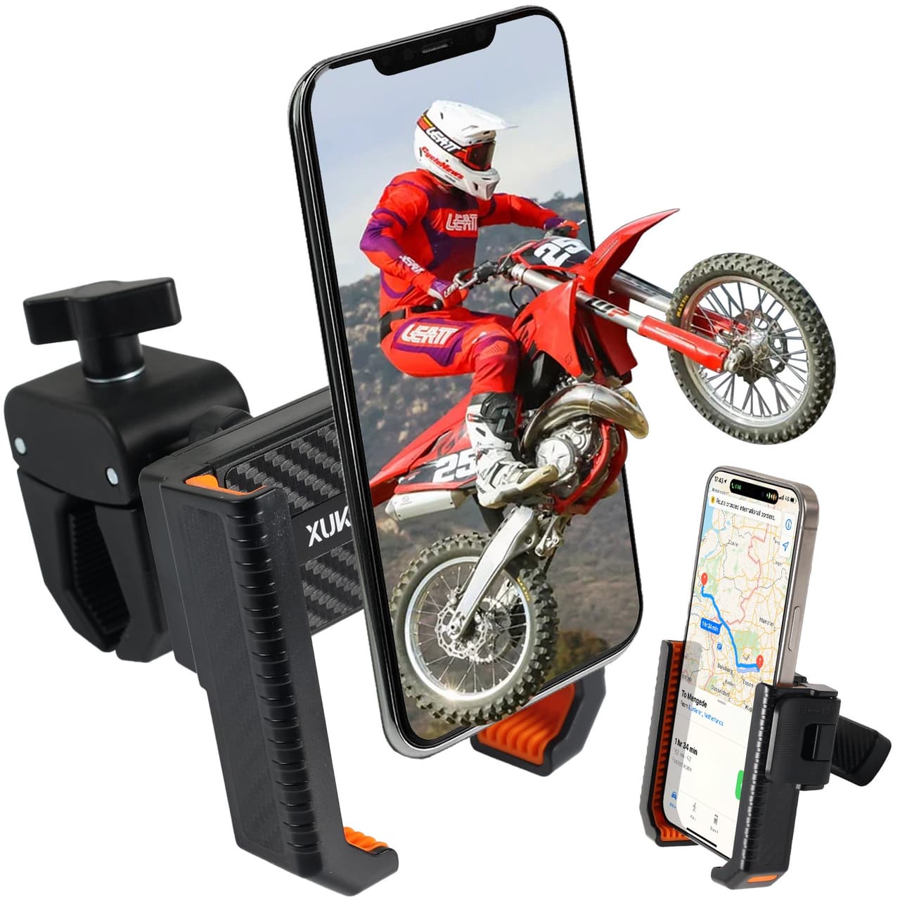 Anti-Shake Bike Phone Holder 360° Rotation Motorcycle Mount Bicycle Golf Cart