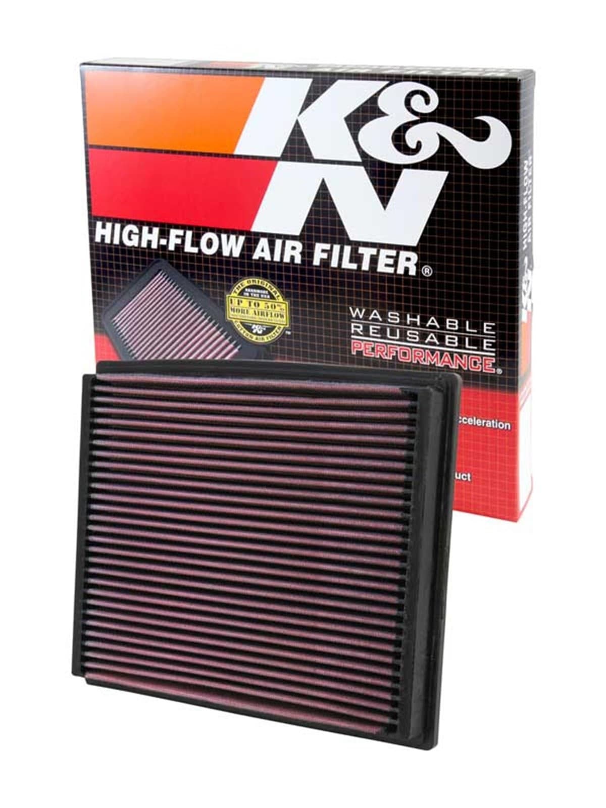 K&N Engine Air Filter: Reusable, Clean Every 75,000 Miles, Washable, Replacemen