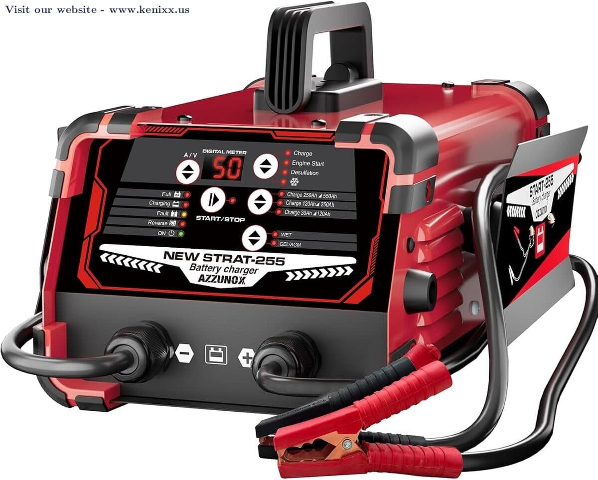 12V/24V Car Battery Charger Maintainer, Max 50A Fast Charging