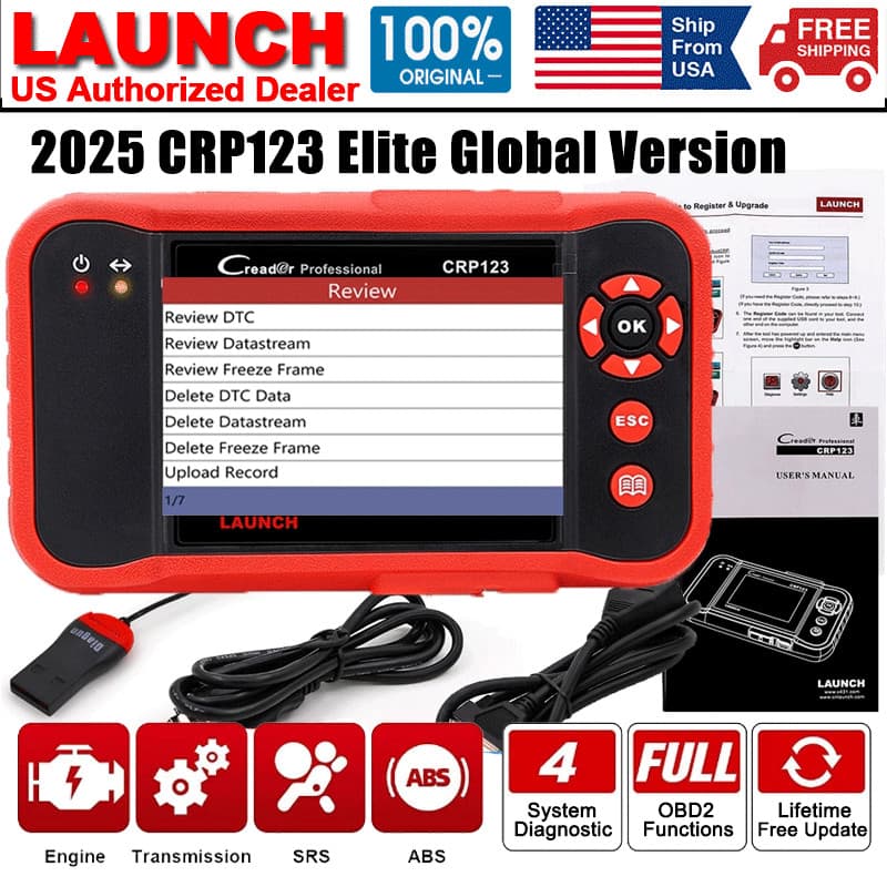 Check Engine OBD2 Scanner ABS SRS Transmission Diagnostic Scan Tool Code Reader