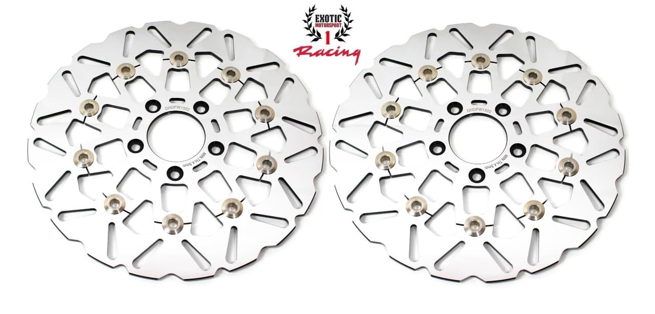 Front Brake Disc Floating Rotors For Harley Touring FLHR FLHTC  2000-2007 Polish