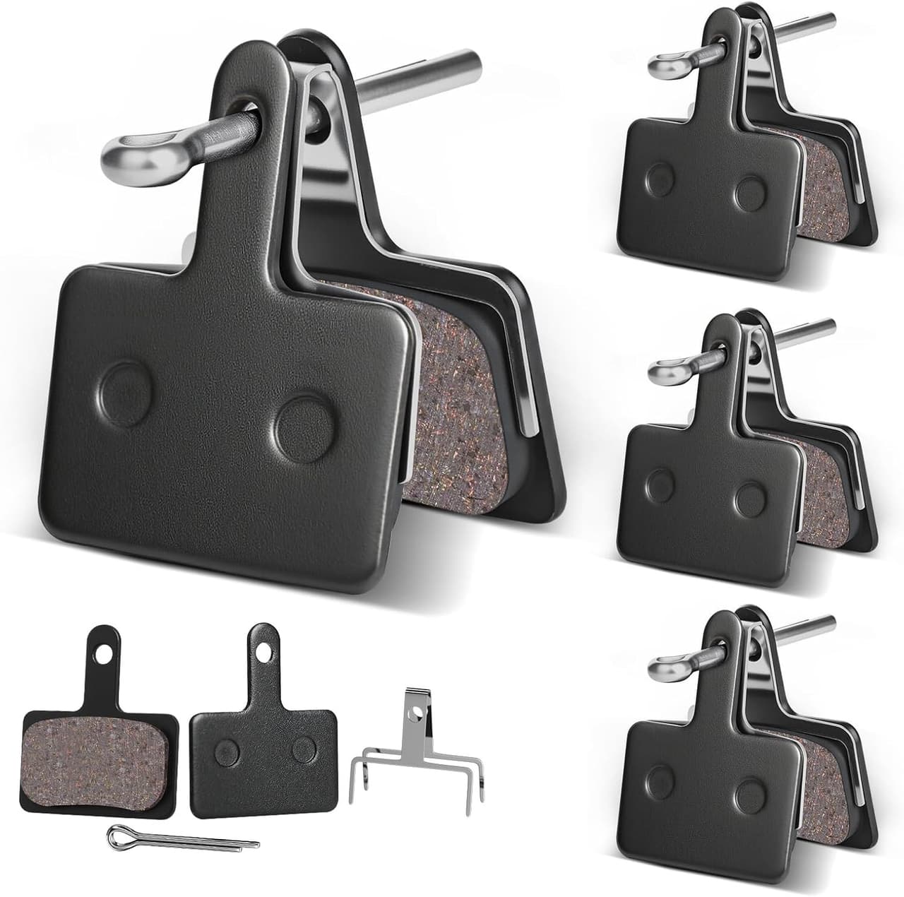 4 Pairs MTB E-Bike Disc Brake Pads Resin Semi-Metallic Shimano Tektro