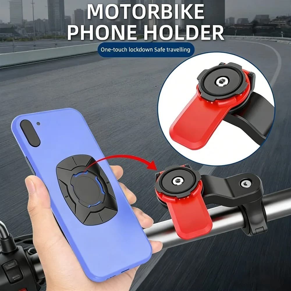 Motorcycle Phone Holder Handlebar Mount with Vibration Dampener for Mountain Bik