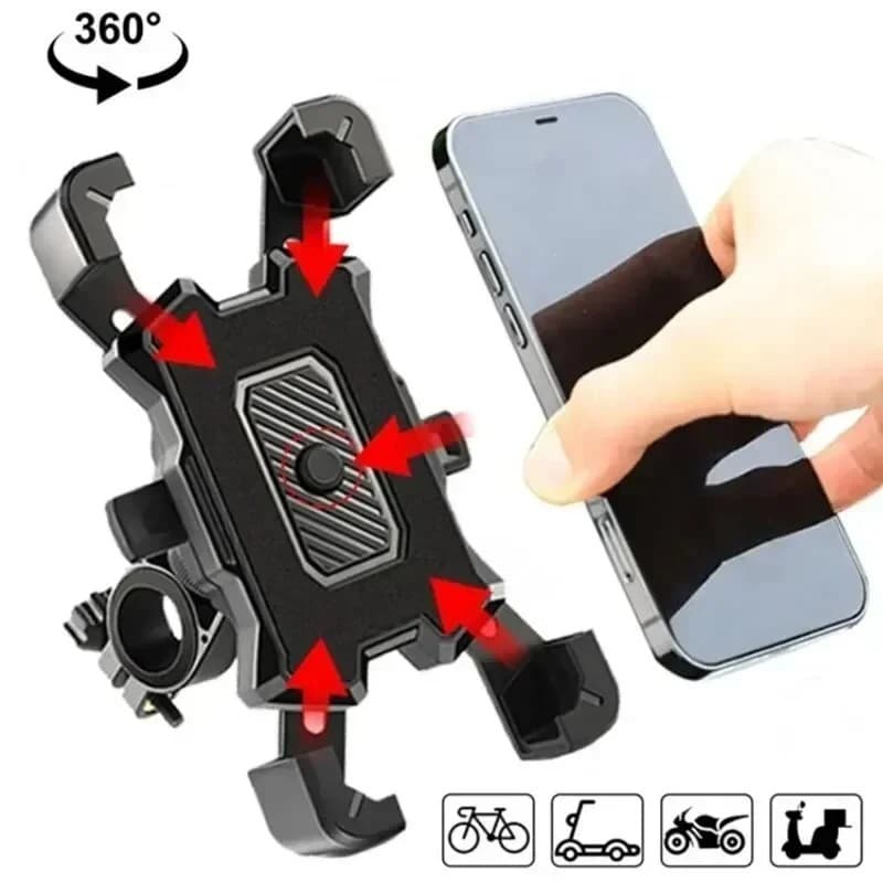 Motorcycle Phone Mount Auto Lock 100mph Military Anti-Shake Bike Phone Holder US