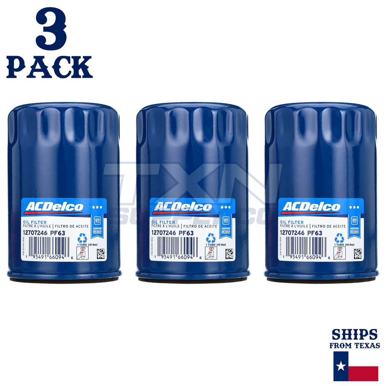 ACDelco PF63 PF63F GM Engine Oil Filter 12816256 - 3 Pack