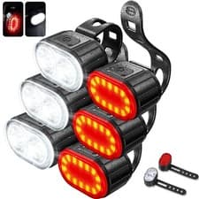 Rechargeable Bike Light Set Front Rear LED Bicycle Lamp USB-C Cycling Flashlight