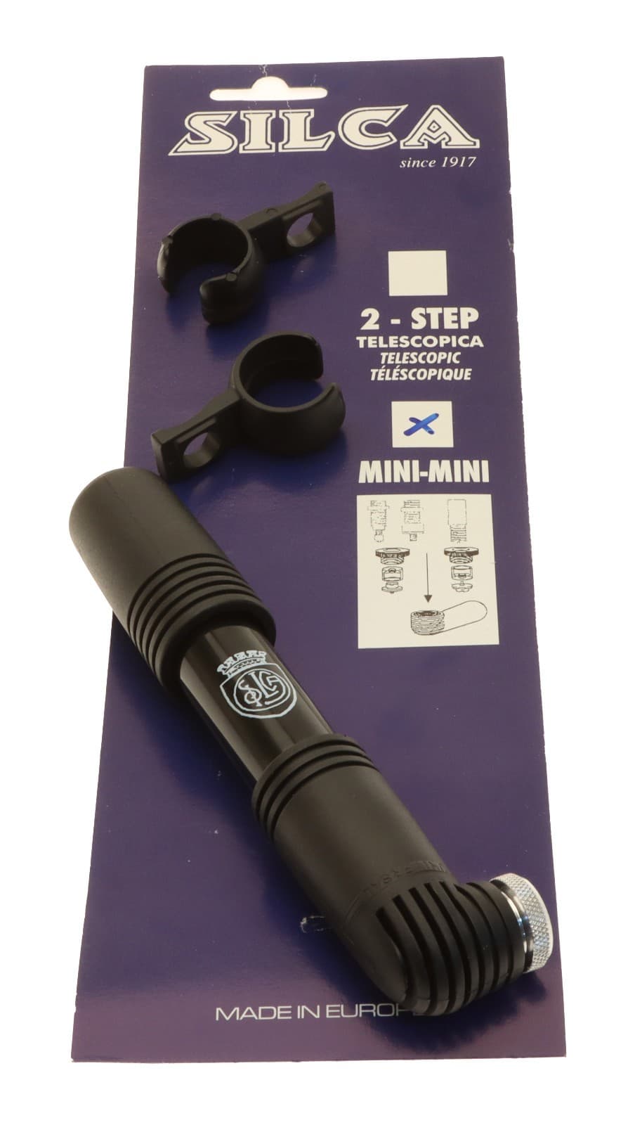 Silca Mini-Mini Compact Portable Bike Pump Reversible Presta/Schrader Black NOS