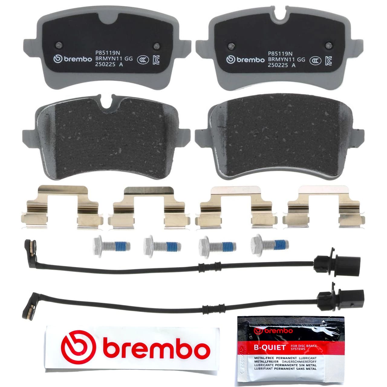 Brembo P85119N Rear Ceramic Brake Pads Set Kit for 14-18 A6 A7 RS7 / 13-18 S6 S7