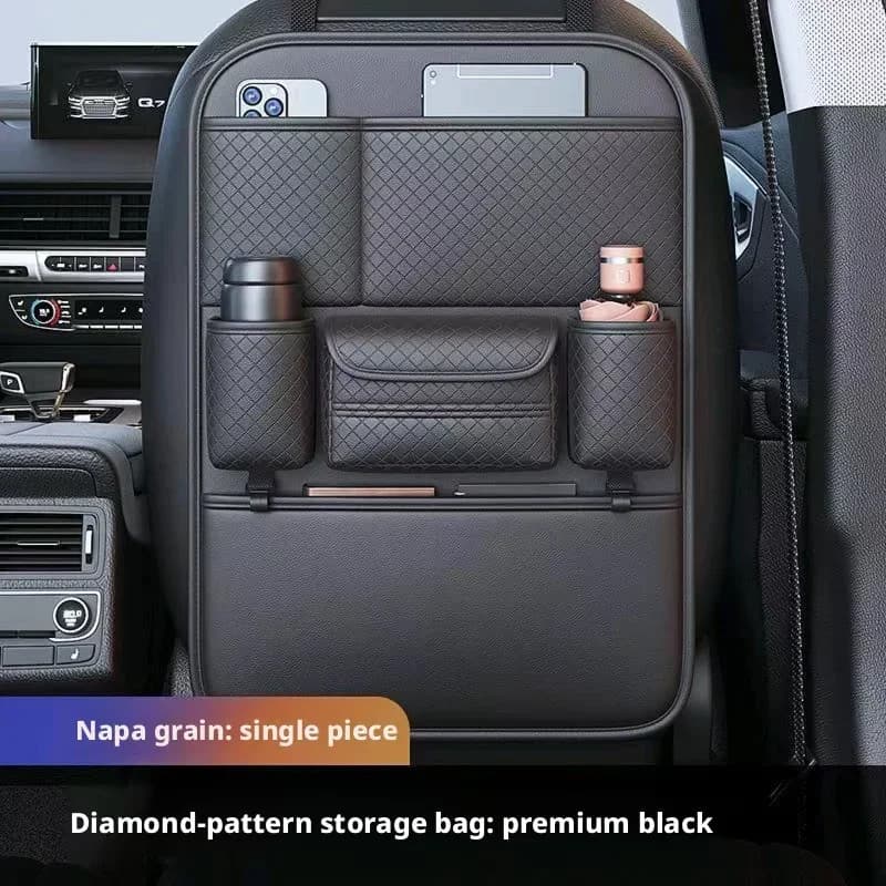 High-Capacity Car Seat Gap Organizer Box Cup Holder Anti Kick Strip Interior Cre