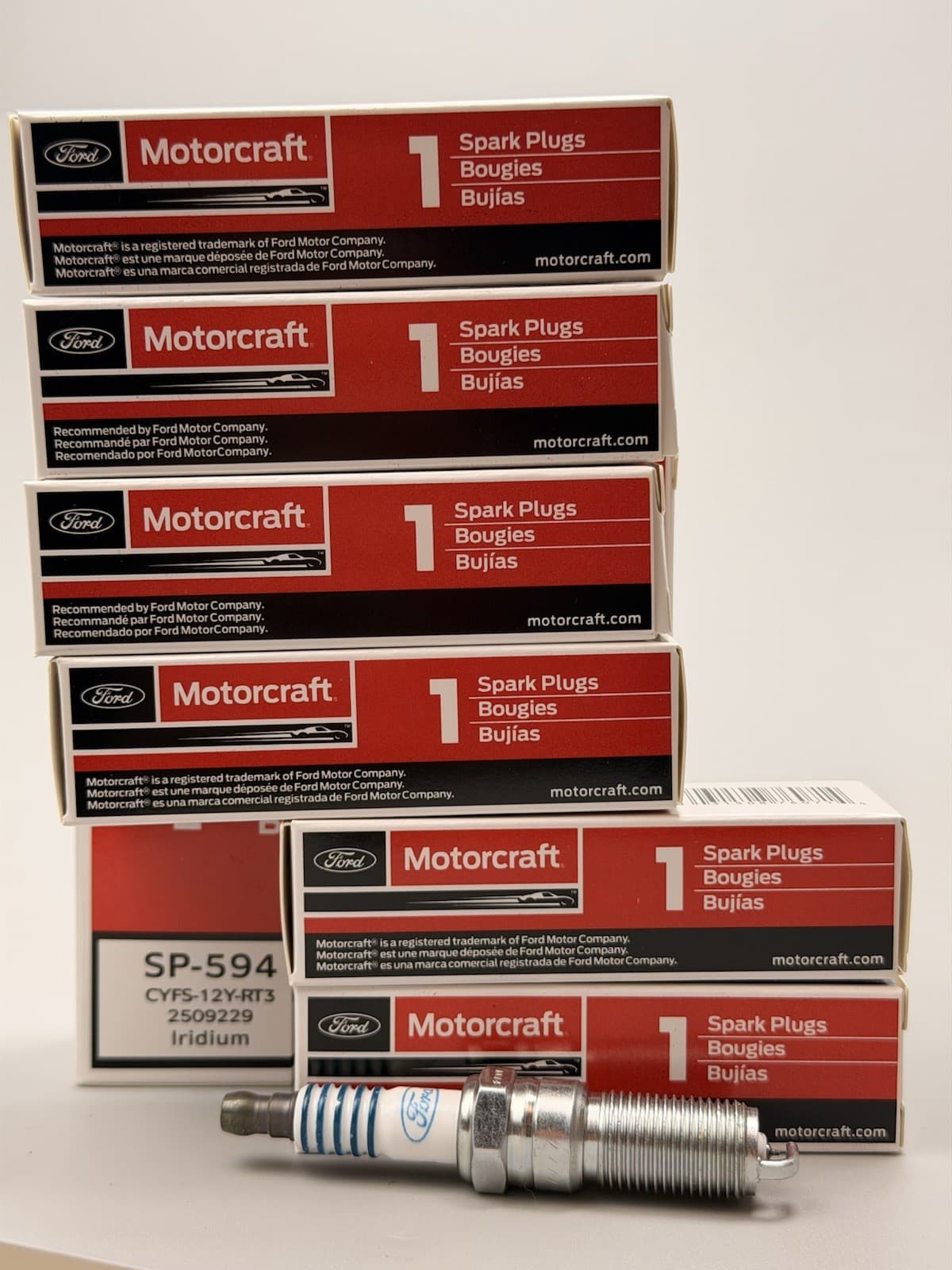 Set of 6 OEM Motorcraft SP594 Ford CYFS12YRT3 Spark Plugs Replaces SP542 SP578