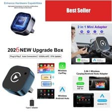 Wireless CarPlay Adapter 2-in-1 Wired to Wireless Apple Android Auto